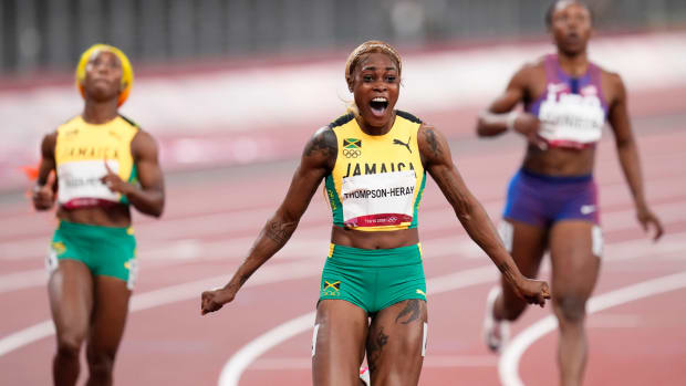 Elaine Thompson stunned after breaking the Olympic record to win gold in the women's 100 meters